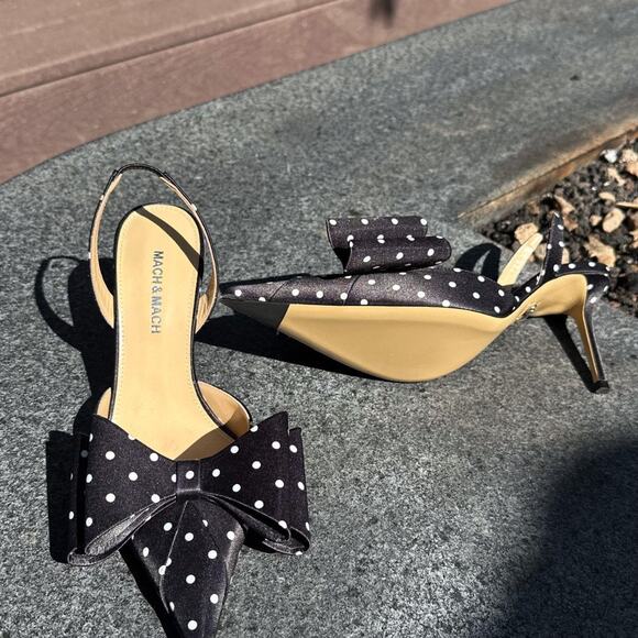 Mach & Mach 85MM Polka Dot Bow Pump Heels - Picture 6 of 8